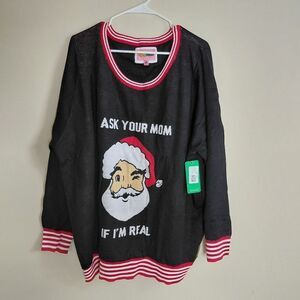 ASK YOUR MOM OVERSIZED CHRISTMAS SWEATER 3XL NWT